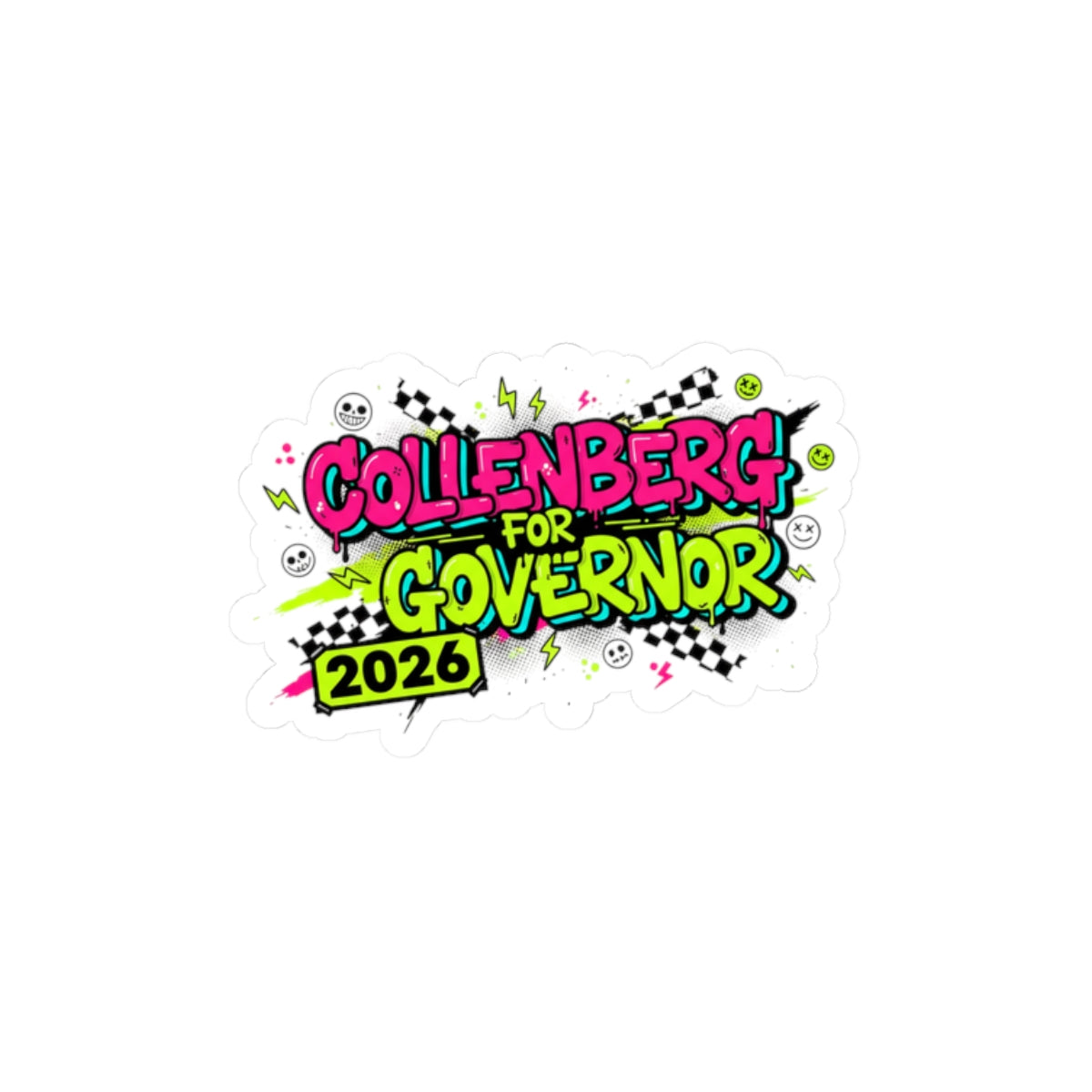 Collenberg for Governor Y2K Gen Z style sticker