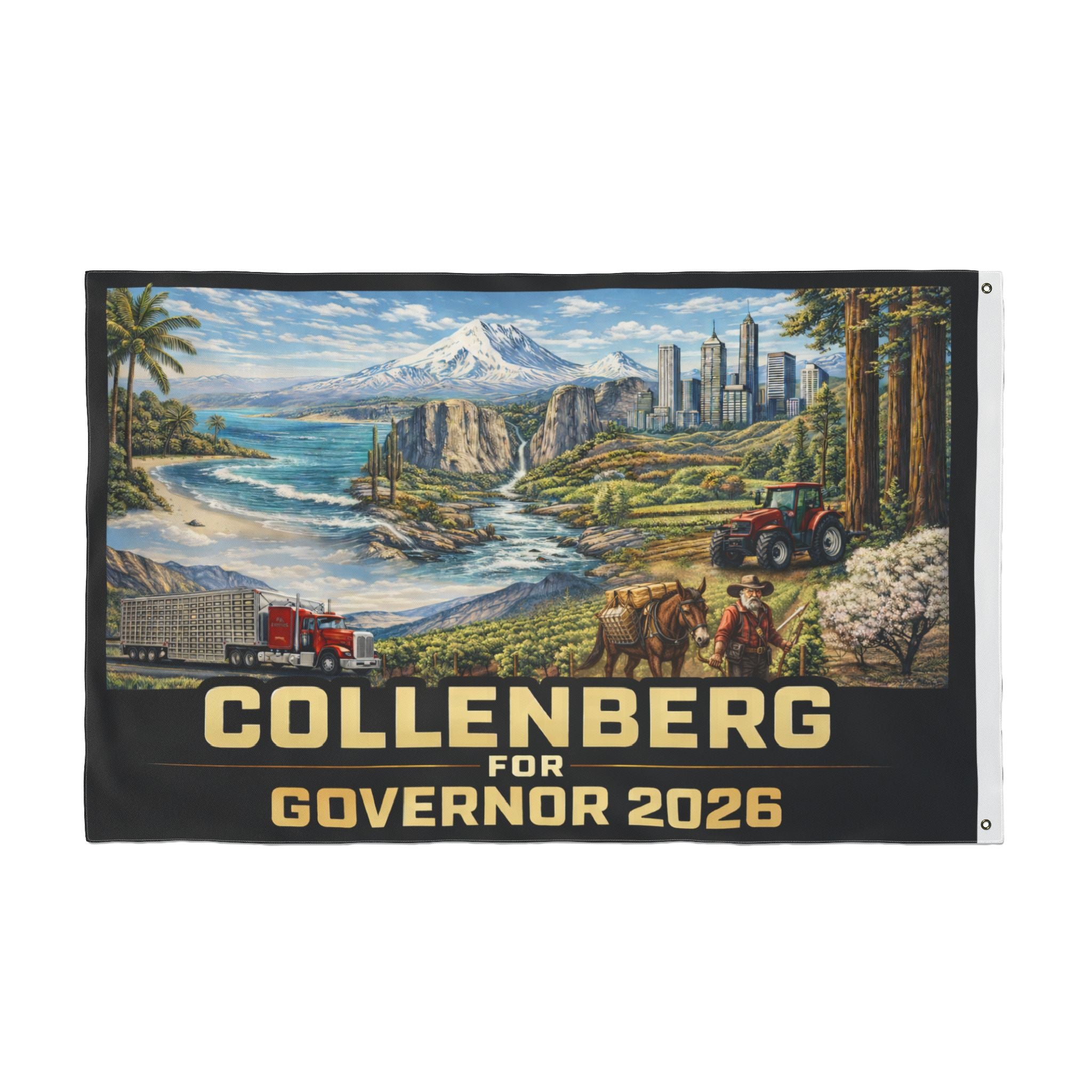 Collenberg for Governor 2026 California Campaign Flag Double-Sided 3x5