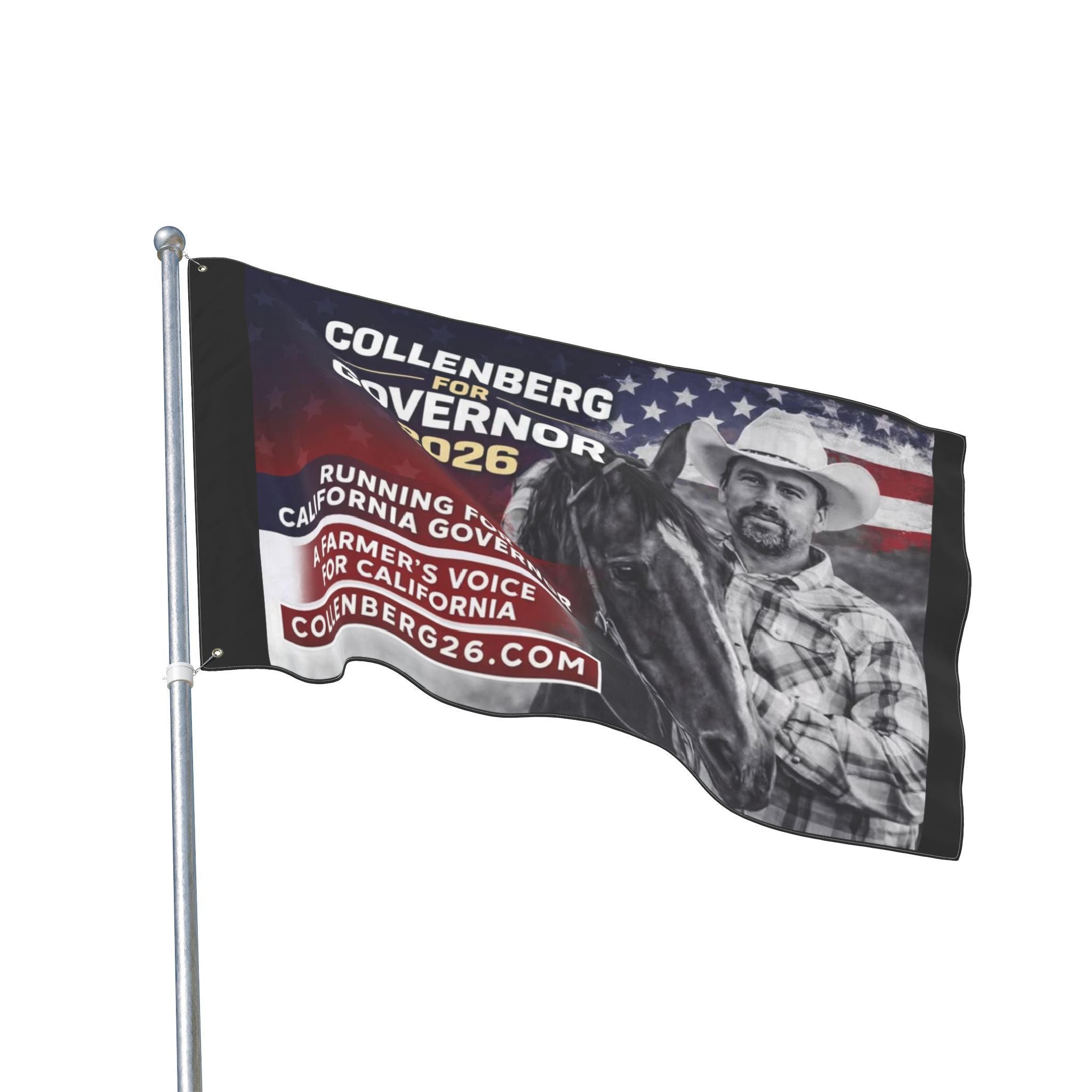 Collenberg for Governor Patriotic Double-Sided Flag