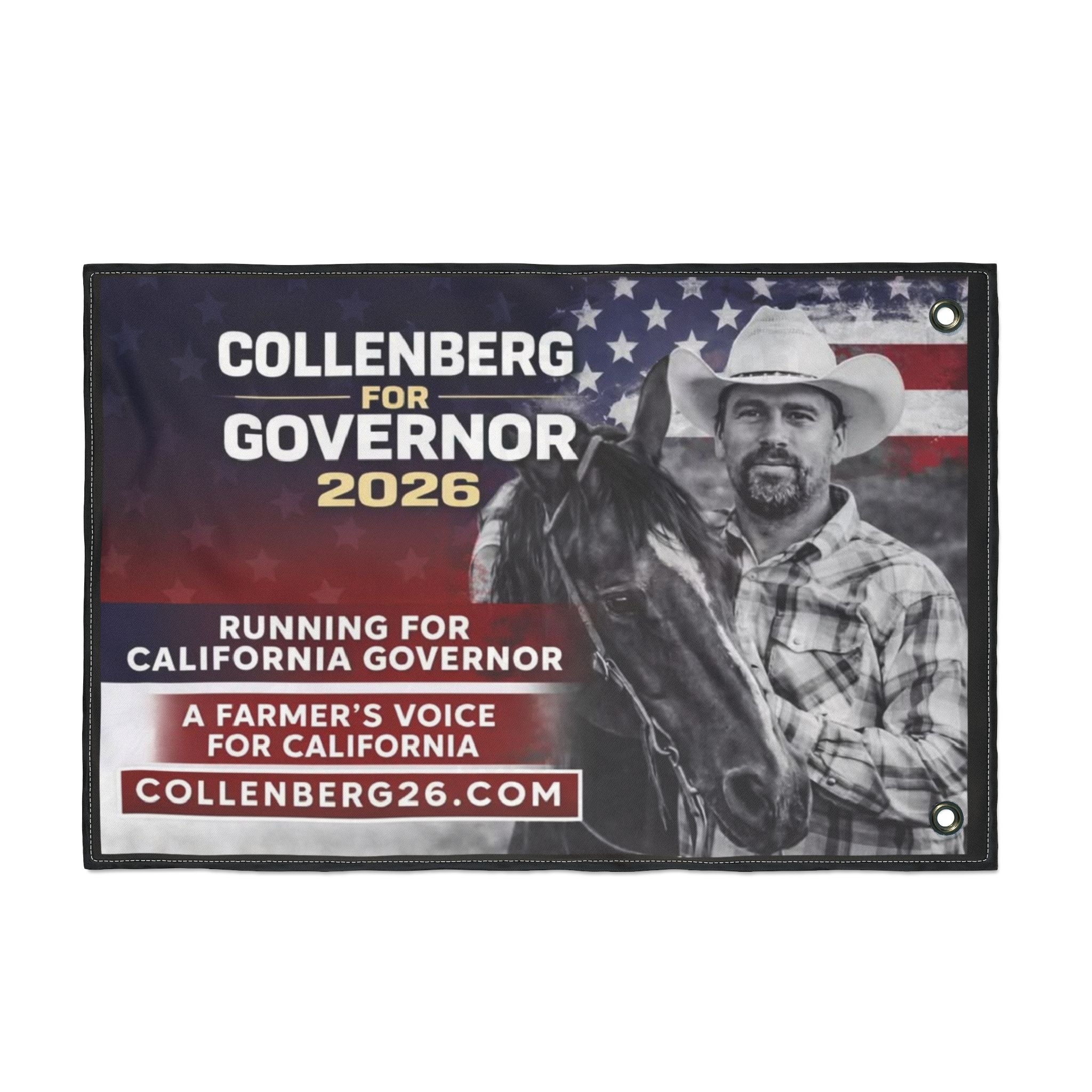 Collenberg for Governor Patriotic Double-Sided Flag