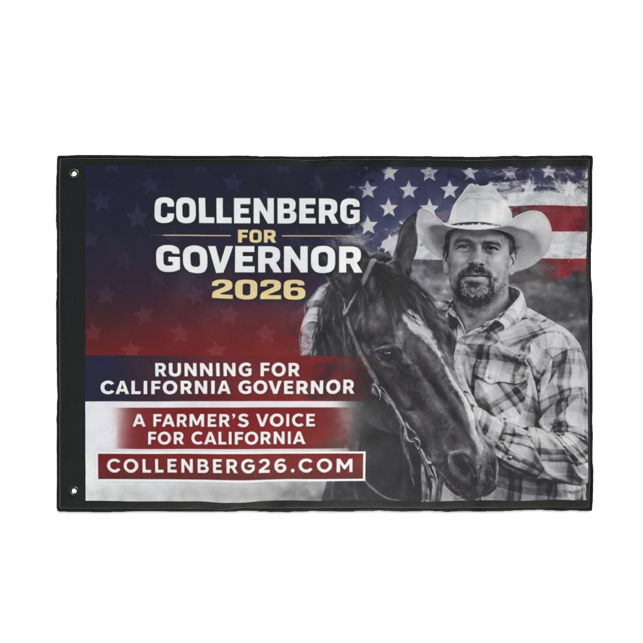 Collenberg for Governor Patriotic Double-Sided Flag
