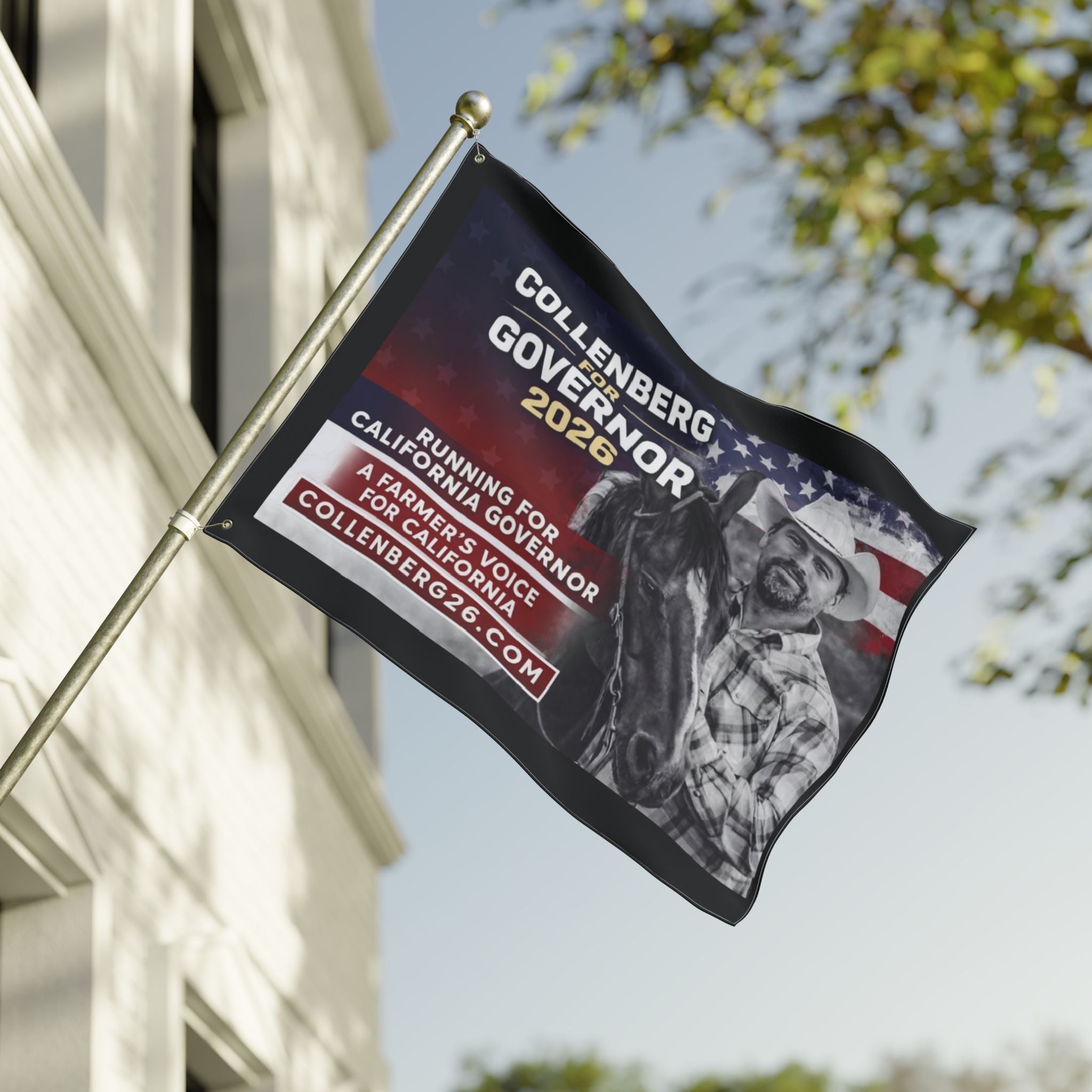 Collenberg for Governor Patriotic Double-Sided Flag