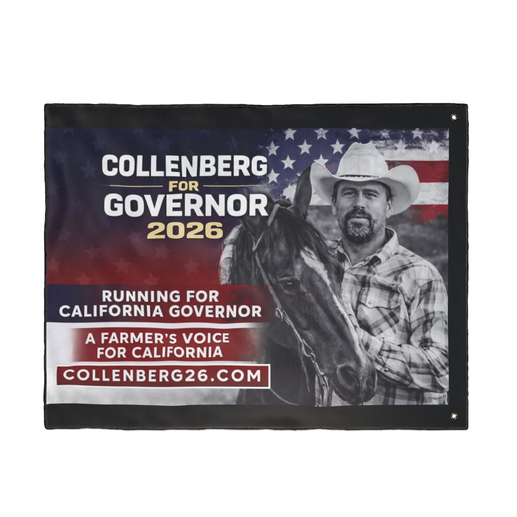 Collenberg for Governor Patriotic Double-Sided Flag