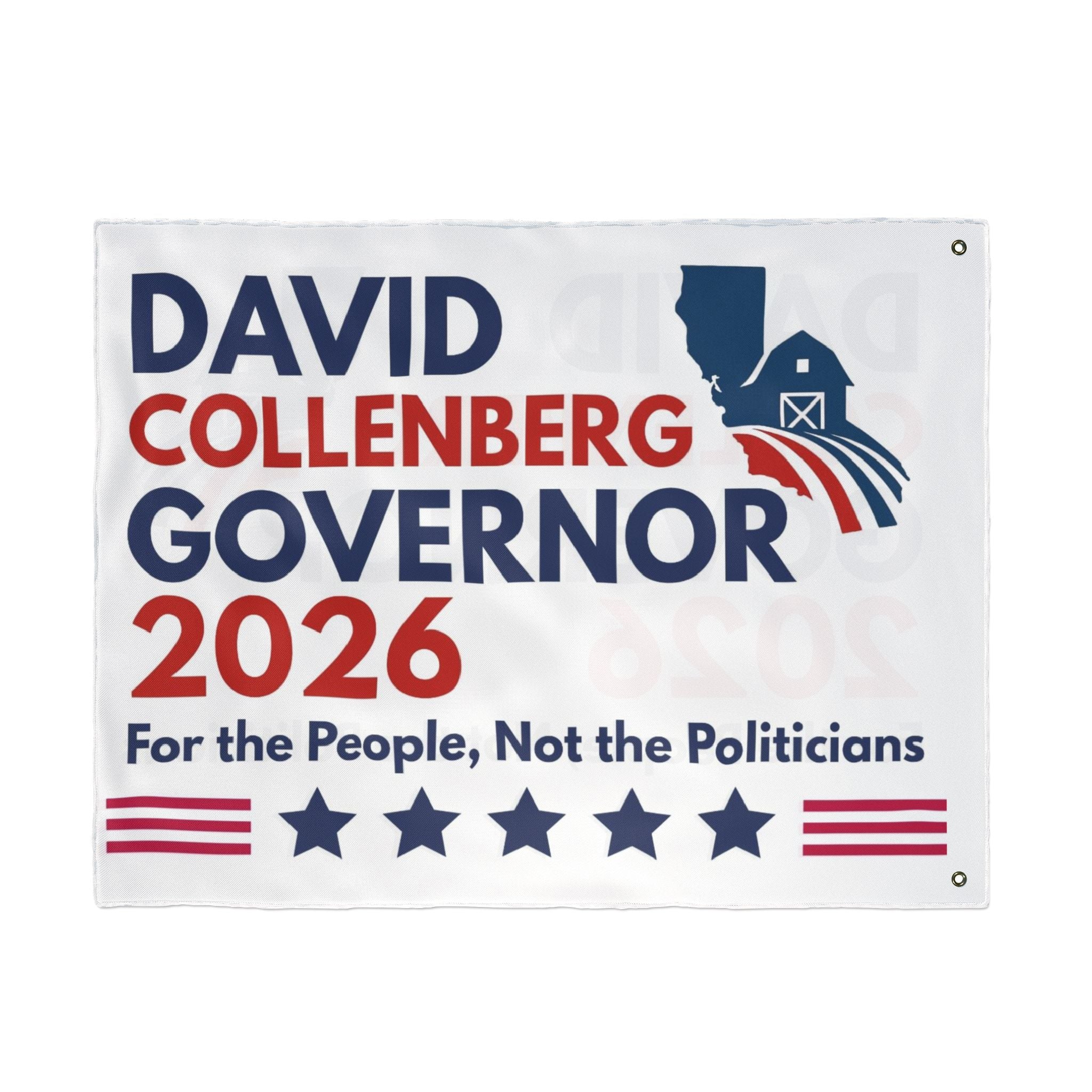David Collenberg 2026 Political Flag — White Standard (Double-Sided)