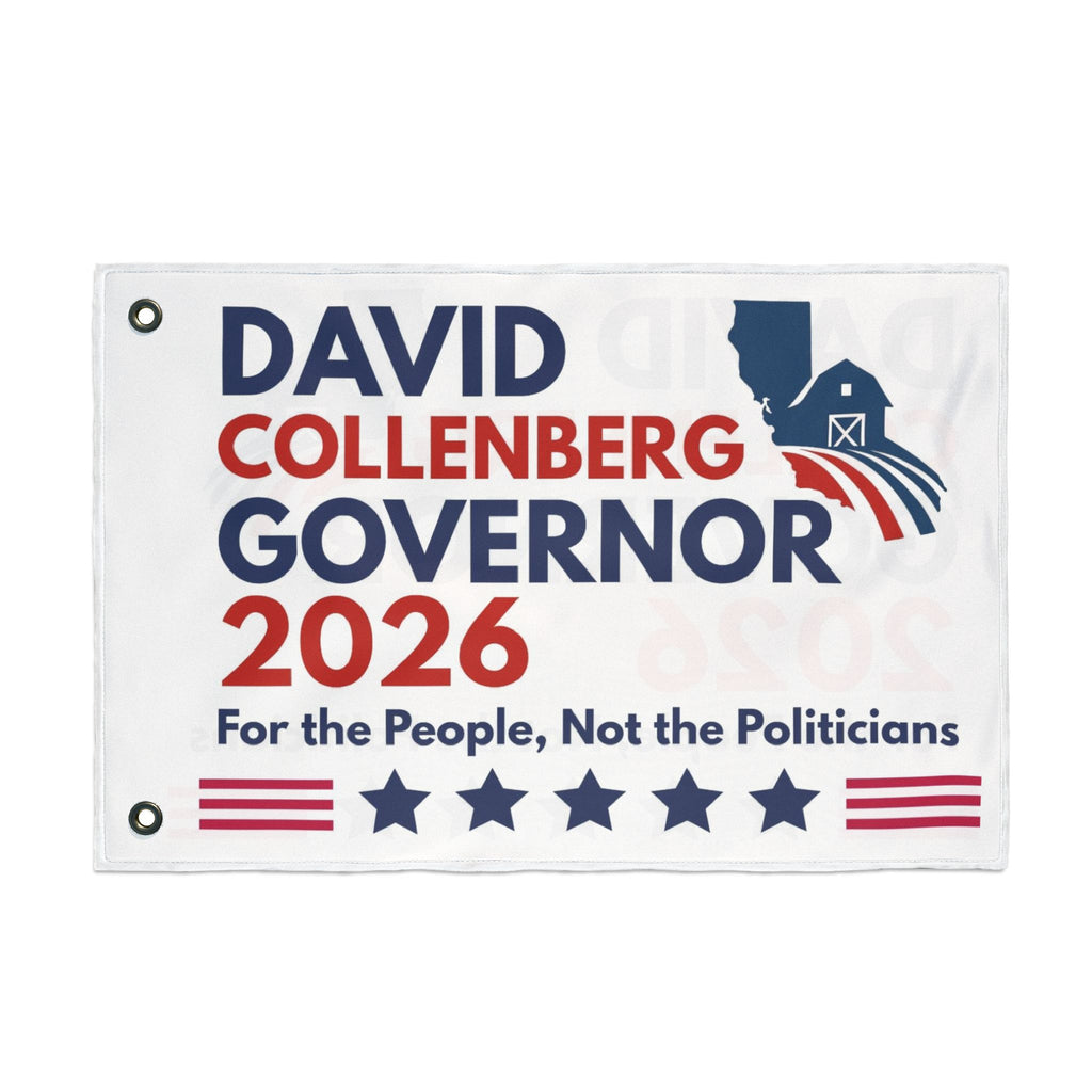 David Collenberg 2026 Political Flag — White Standard (Double-Sided)