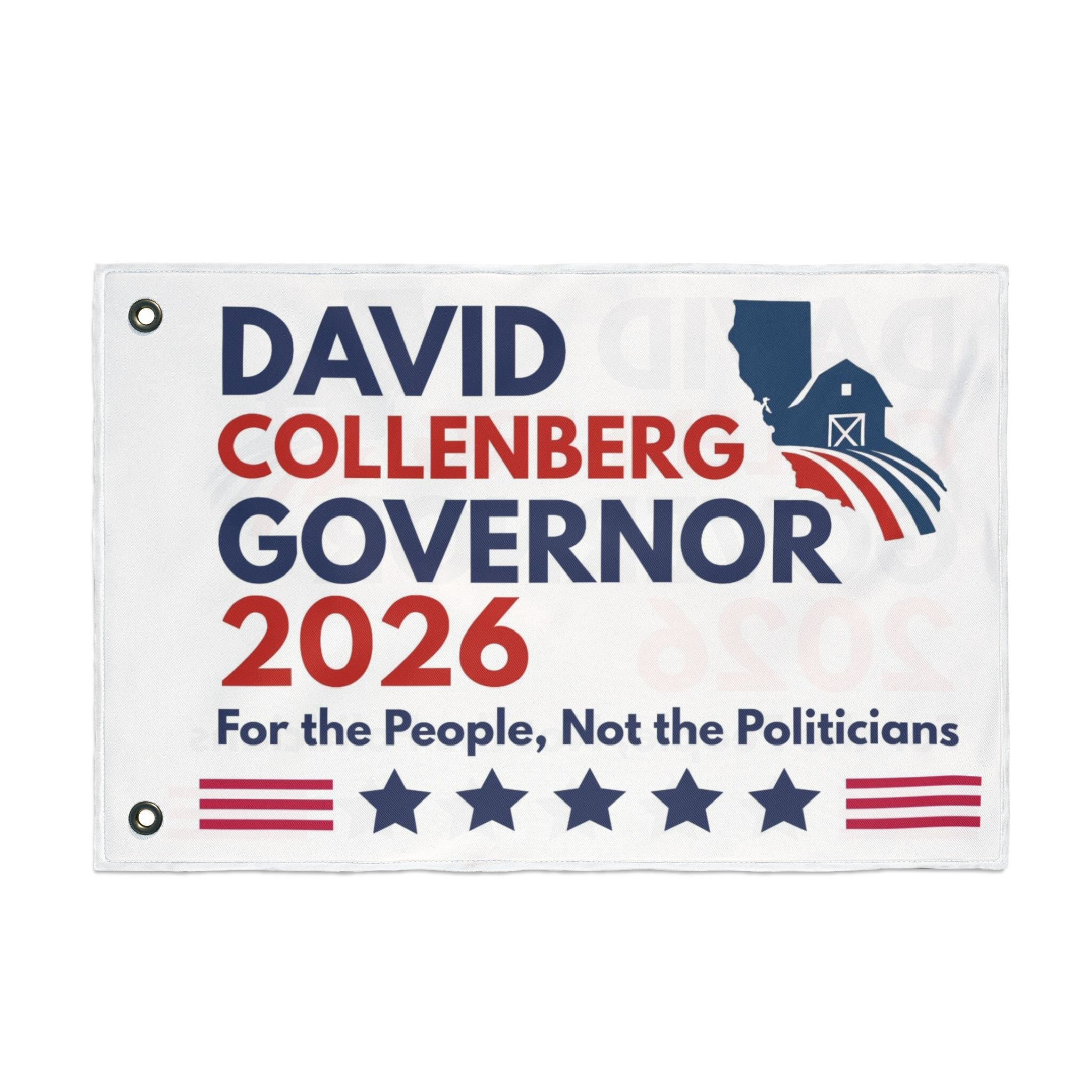 David Collenberg 2026 Political Flag — White Standard (Double-Sided)