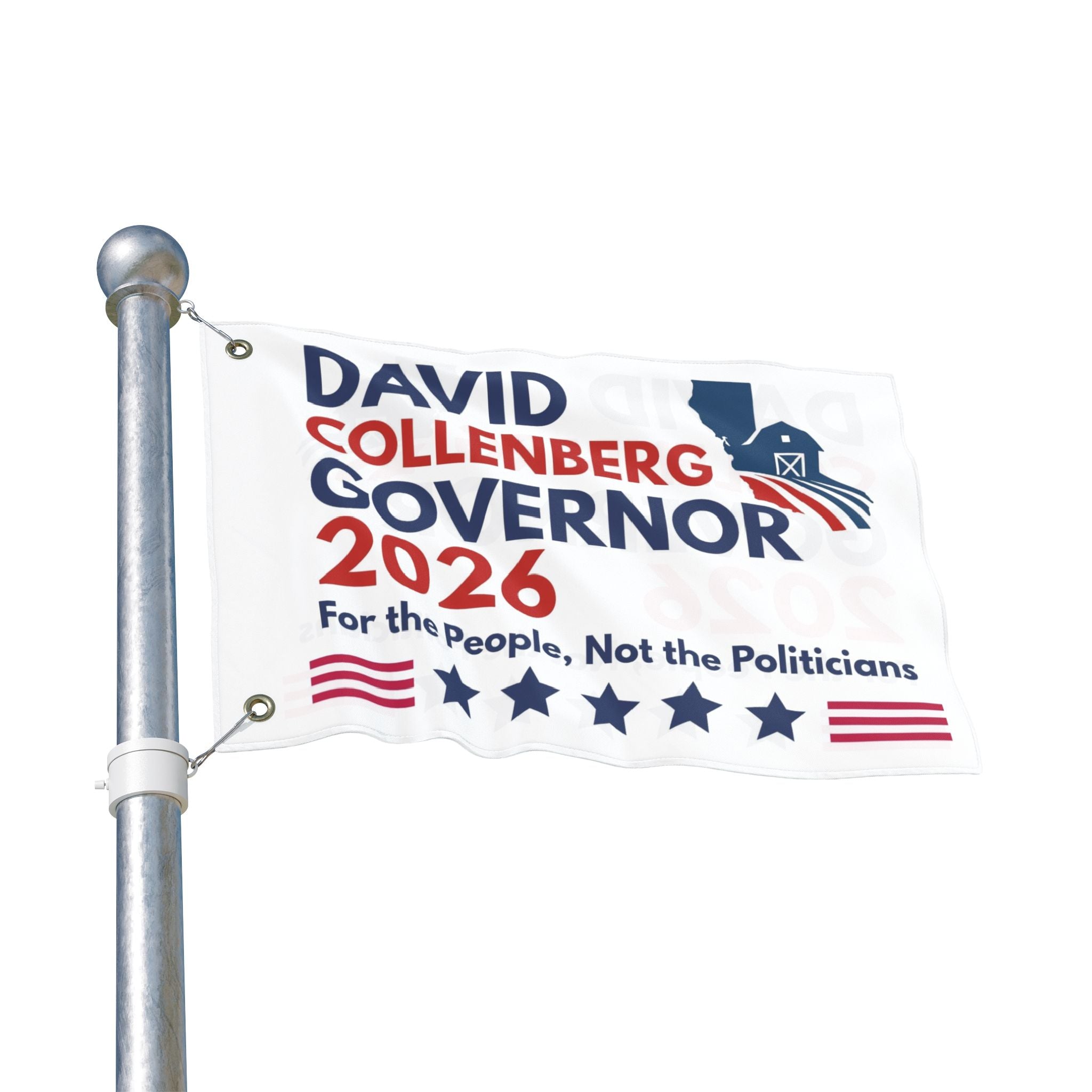 David Collenberg 2026 Political Flag — White Standard (Double-Sided)