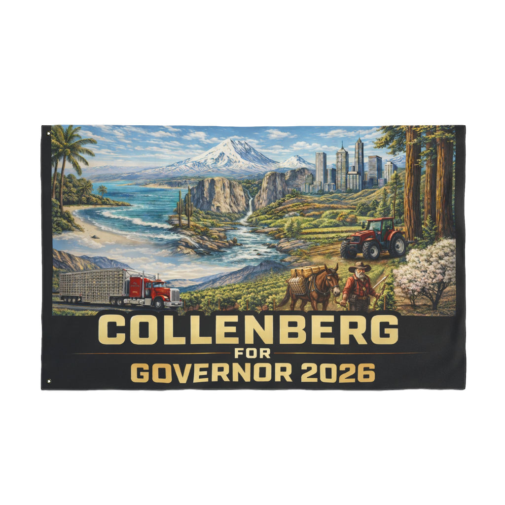 Collenberg for Governor 2026 California Campaign Flag Double-Sided 3x5